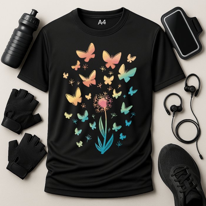 Dandelion Butterfly Cooling Performance Crew T-Shirt