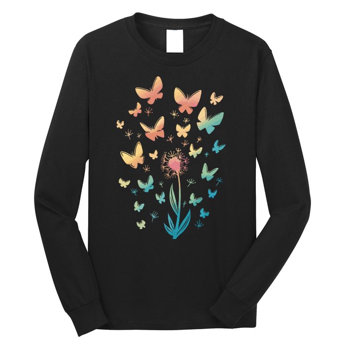 Dandelion Butterfly Long Sleeve Shirt