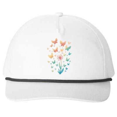 Dandelion Butterfly Snapback Five-Panel Rope Hat