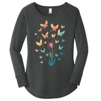 Dandelion Butterfly Women's Perfect Tri Tunic Long Sleeve Shirt