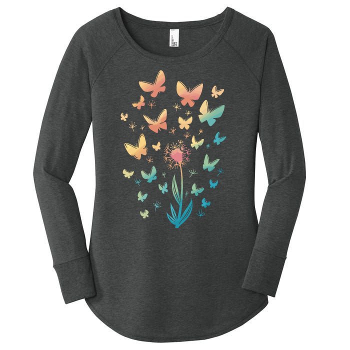 Dandelion Butterfly Women's Perfect Tri Tunic Long Sleeve Shirt