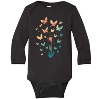 Dandelion Butterfly Baby Long Sleeve Bodysuit