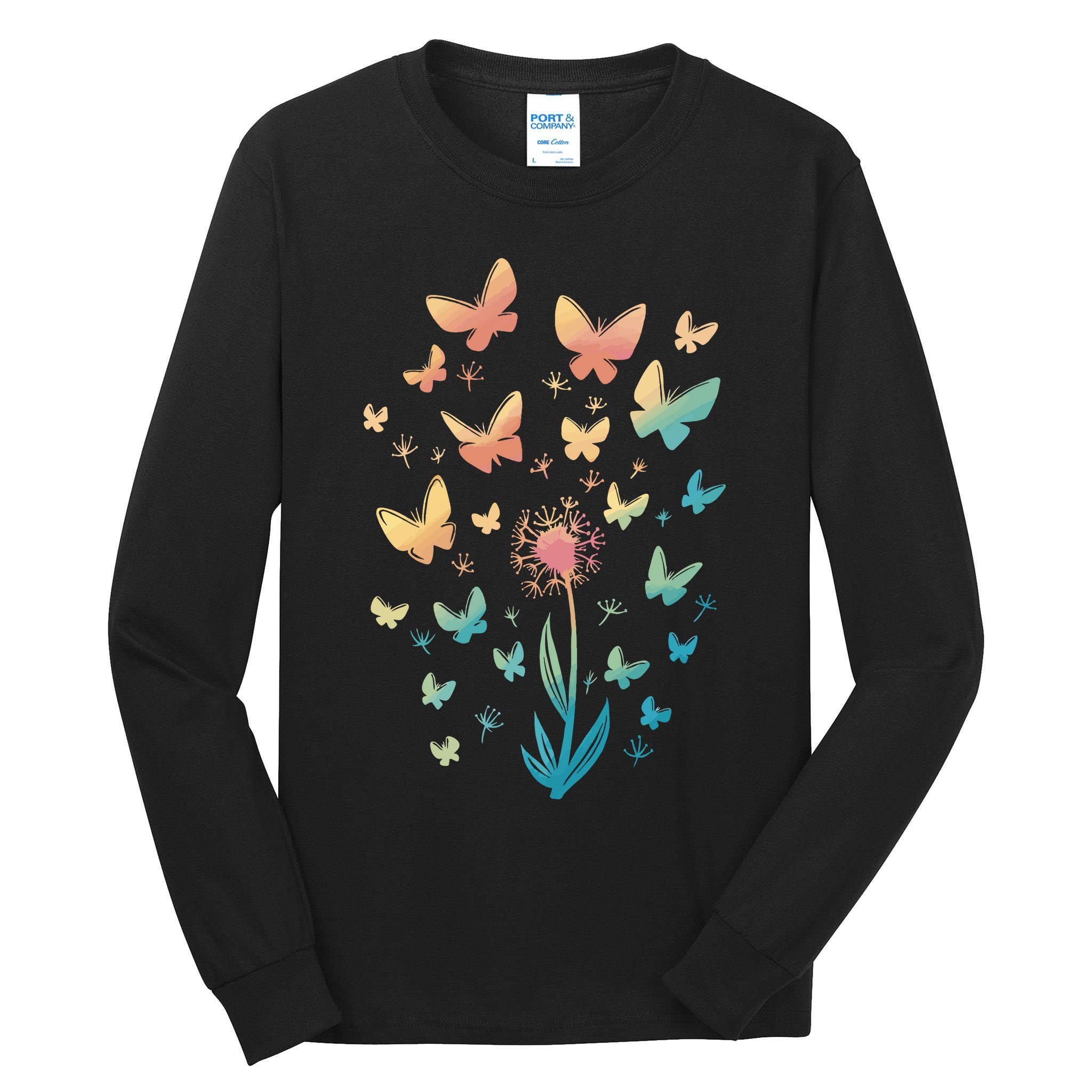 Dandelion Butterfly Tall Long Sleeve T-Shirt
