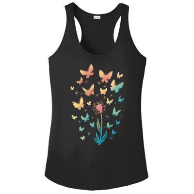 Dandelion Butterfly Ladies PosiCharge Competitor Racerback Tank