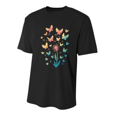 Dandelion Butterfly Youth Performance Sprint T-Shirt