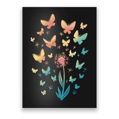Dandelion Butterfly Poster