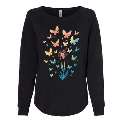 Dandelion Butterfly Womens California Wash Sweatshirt