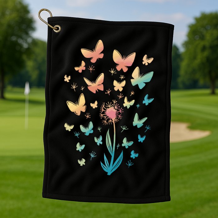 Dandelion Butterfly Golf Towel