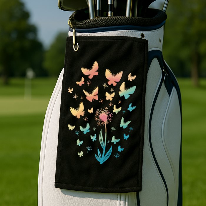 Dandelion Butterfly Golf Towel