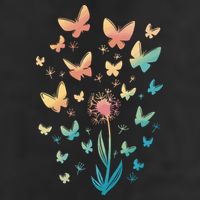 Dandelion Butterfly Golf Towel