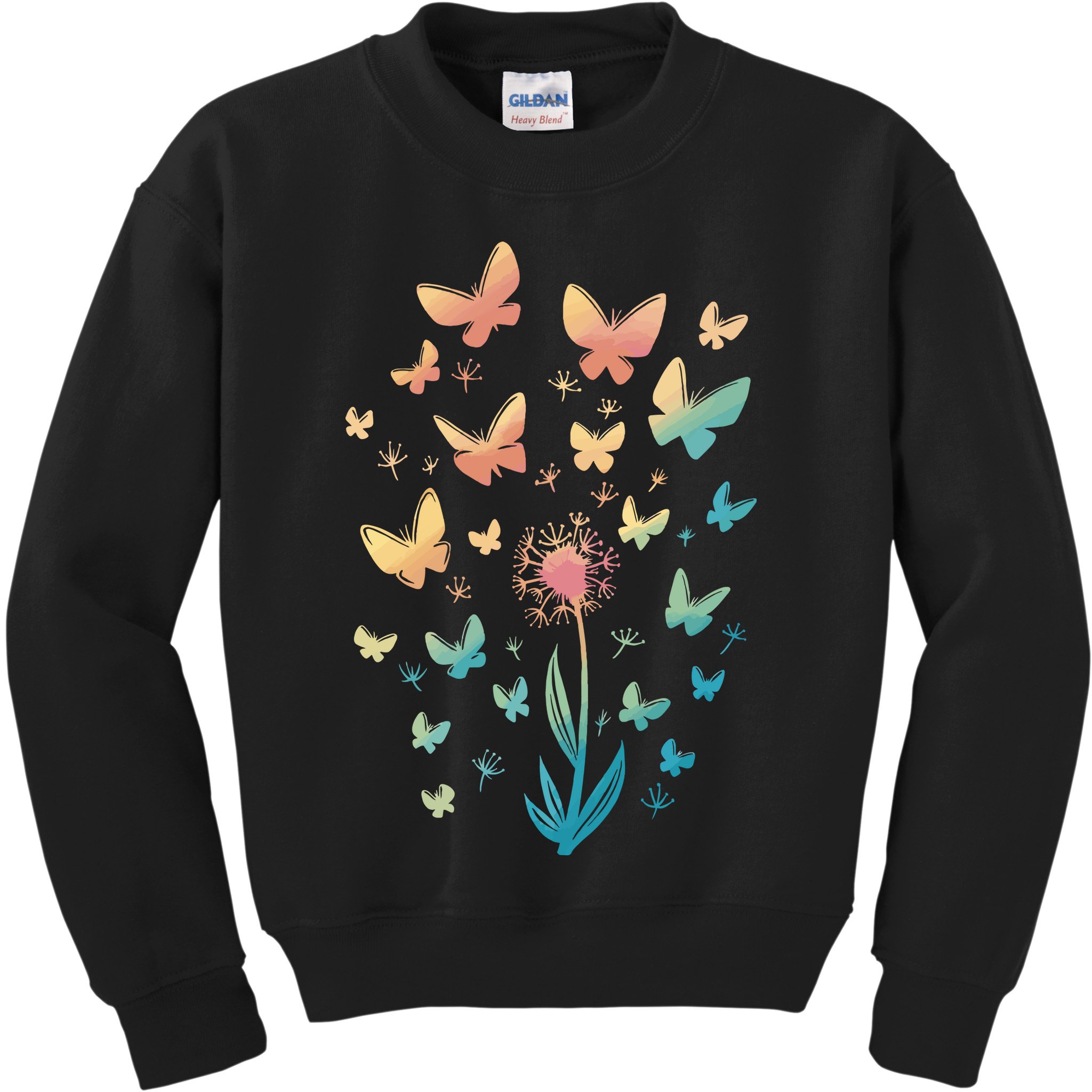 Dandelion Butterfly Kids Sweatshirt