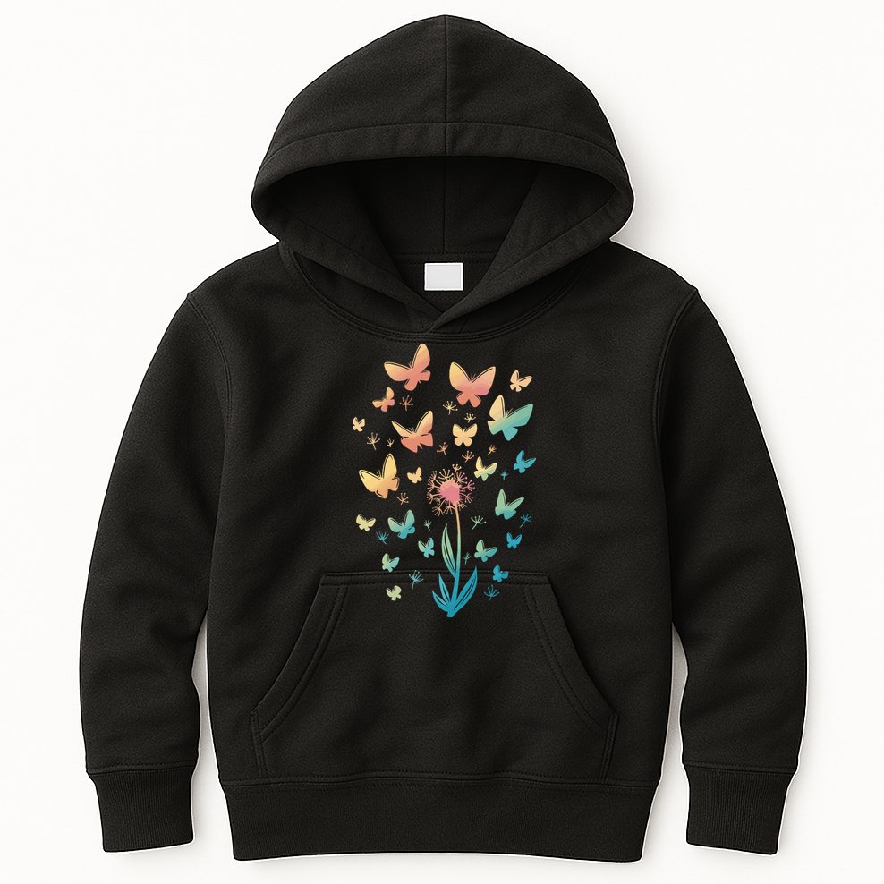 Dandelion Butterfly Kids Hoodie