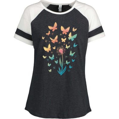 Dandelion Butterfly Enza Ladies Jersey Colorblock Tee