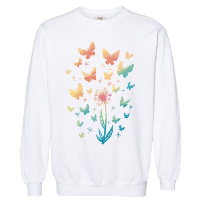 Dandelion Butterfly Garment-Dyed Sweatshirt