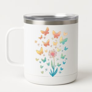 Dandelion Butterfly 12 oz Stainless Steel Tumbler Cup