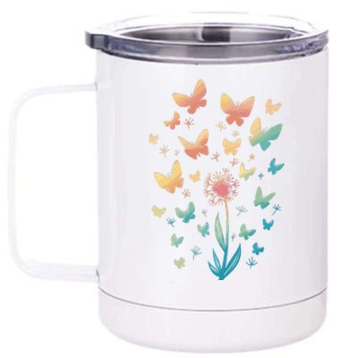 Dandelion Butterfly 12 oz Stainless Steel Tumbler Cup