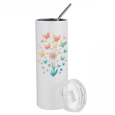 Dandelion Butterfly Stainless Steel Tumbler