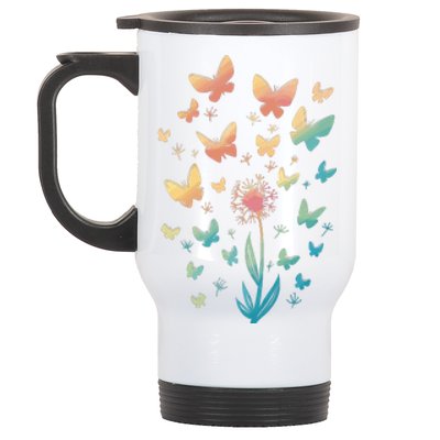 Dandelion Butterfly Stainless Steel Travel Mug