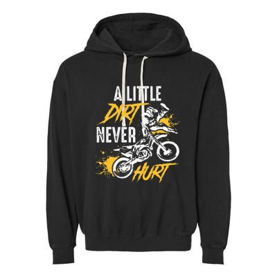 Dirt Bike Dirt Never Hurt Motocross Garment-Dyed Fleece Hoodie