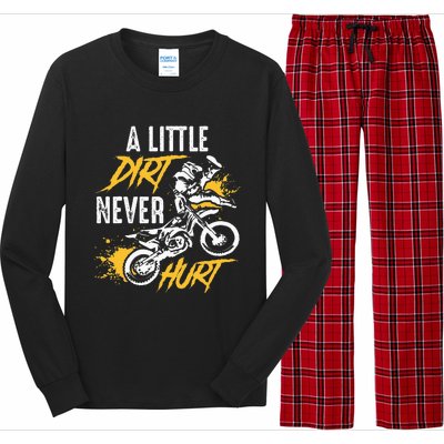 Dirt Bike Dirt Never Hurt Motocross Long Sleeve Pajama Set