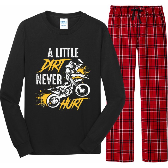 Dirt Bike Dirt Never Hurt Motocross Long Sleeve Pajama Set