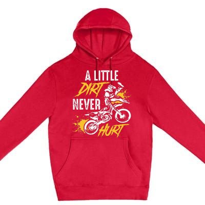 Dirt Bike Dirt Never Hurt Motocross Premium Pullover Hoodie