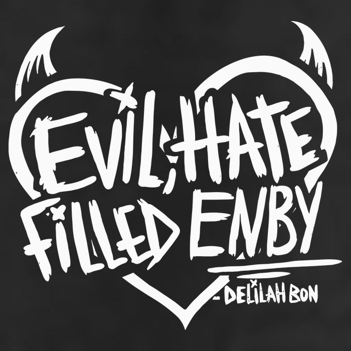 Delilah Bon Evil Hate Filled Enby 7 Panel Mesh Trucker Snapback Hat