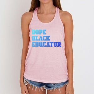 Dope Black Educator Black Pride Afro African Black History Meaningful Gift Women's Knotted Racerback Tank