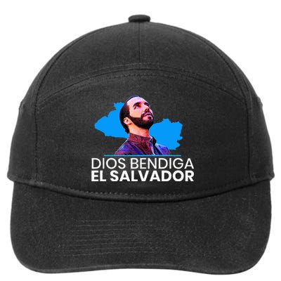 Dios Bendiga El Salvador Nayib Bukele Presidente 7-Panel Snapback Hat