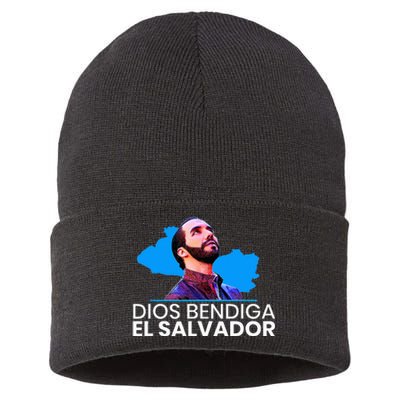 Dios Bendiga El Salvador Nayib Bukele Presidente Sustainable Knit Beanie