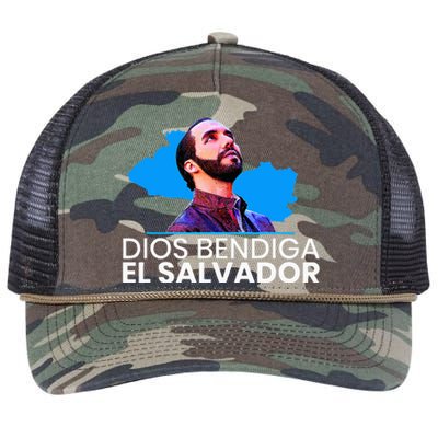 Dios Bendiga El Salvador Nayib Bukele Presidente Retro Rope Trucker Hat Cap