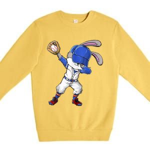 Dabbing Bunny Easter Day Baseball Catcher Happy Easter Cute Gift Premium Crewneck Sweatshirt