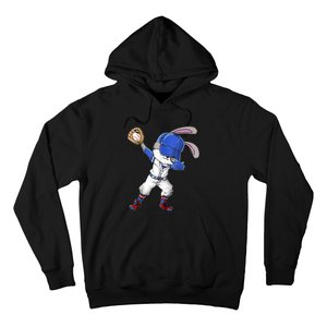 Dabbing Bunny Easter Day Baseball Catcher Happy Easter Cute Gift Hoodie