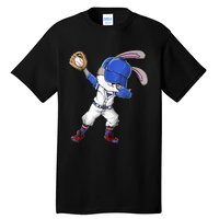 Dabbing Bunny Easter Day Baseball Catcher Happy Easter Cute Gift Tall T-Shirt