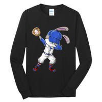 Dabbing Bunny Easter Day Baseball Catcher Happy Easter Cute Gift Tall Long Sleeve T-Shirt