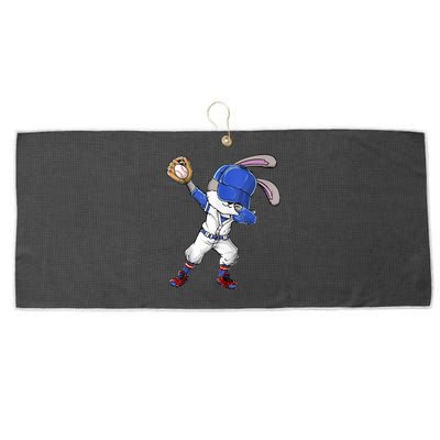 Dabbing Bunny Easter Day Baseball Catcher Happy Easter Cute Gift Large Microfiber Waffle Golf Towel