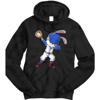 Dabbing Bunny Easter Day Baseball Catcher Happy Easter Cute Gift Tie Dye Hoodie