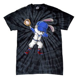 Dabbing Bunny Easter Day Baseball Catcher Happy Easter Cute Gift Tie-Dye T-Shirt