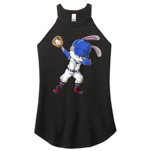 Dabbing Bunny Easter Day Baseball Catcher Happy Easter Cute Gift Women's Perfect Tri Rocker Tank