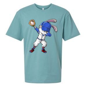 Dabbing Bunny Easter Day Baseball Catcher Happy Easter Cute Gift Sueded Cloud Jersey T-Shirt