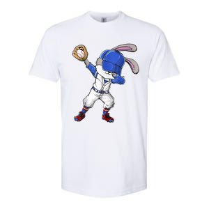 Dabbing Bunny Easter Day Baseball Catcher Happy Easter Cute Gift Softstyle CVC T-Shirt