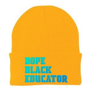 Dope Black Educator Black Pride Afro African Black History Meaningful Gift Knit Cap Winter Beanie