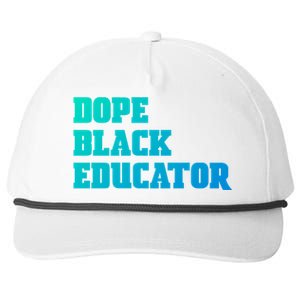 Dope Black Educator Black Pride Afro African Black History Meaningful Gift Snapback Five-Panel Rope Hat