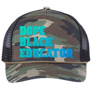 Dope Black Educator Black Pride Afro African Black History Meaningful Gift Retro Rope Trucker Hat Cap