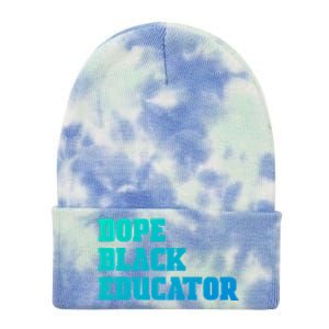 Dope Black Educator Black Pride Afro African Black History Meaningful Gift Tie Dye 12in Knit Beanie