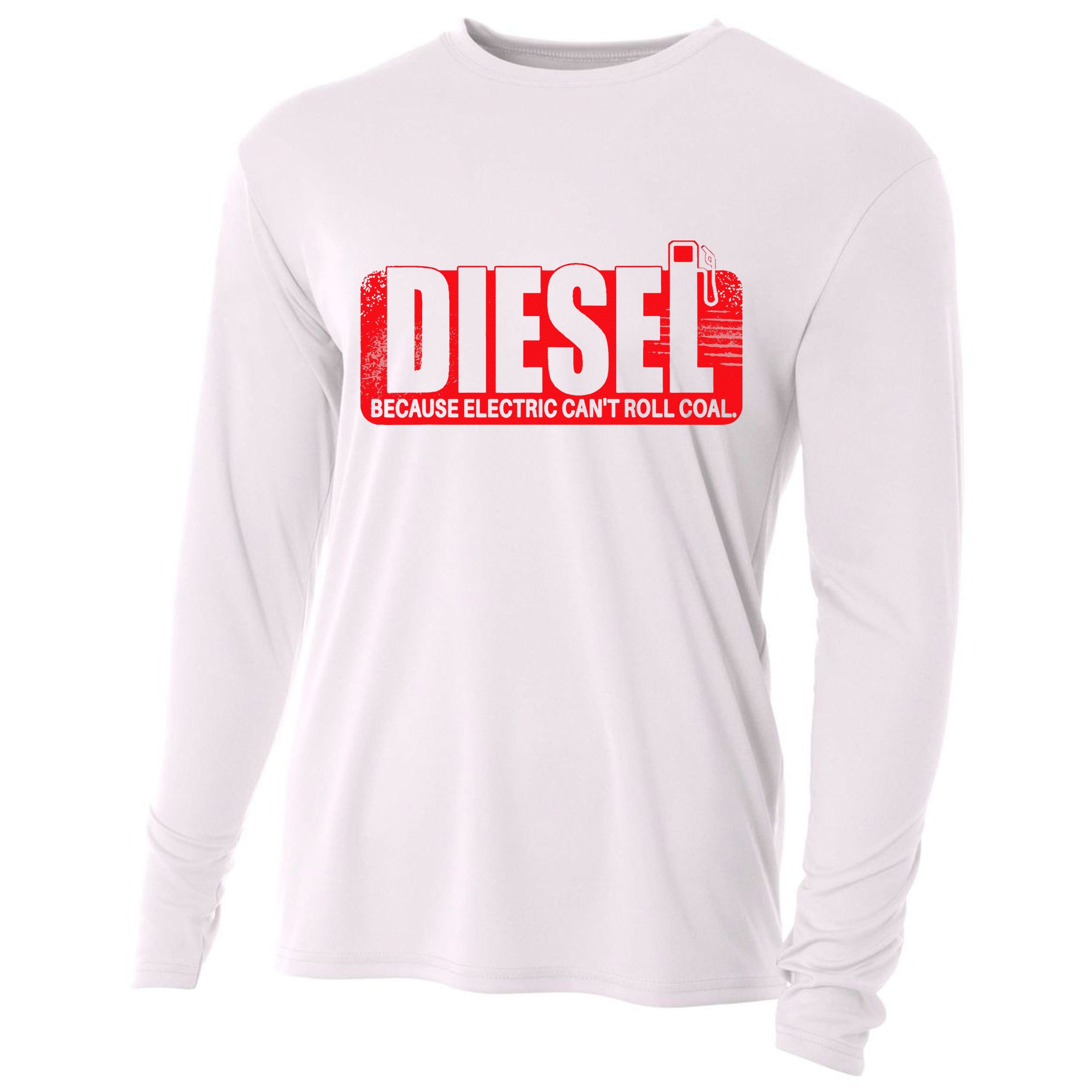 Diesel Because Electric Cant Roll Coal Truck Cooling Performance Long Sleeve Crew