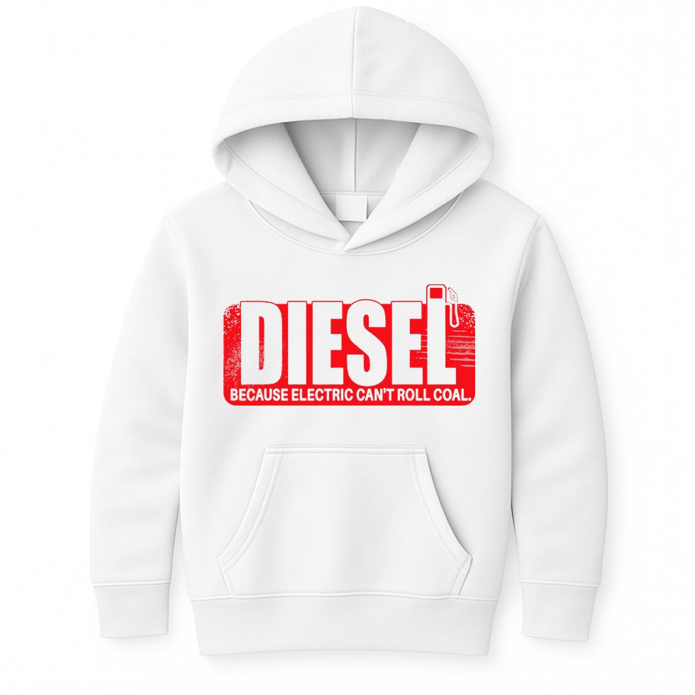 Diesel Because Electric Cant Roll Coal Truck Kids Hoodie