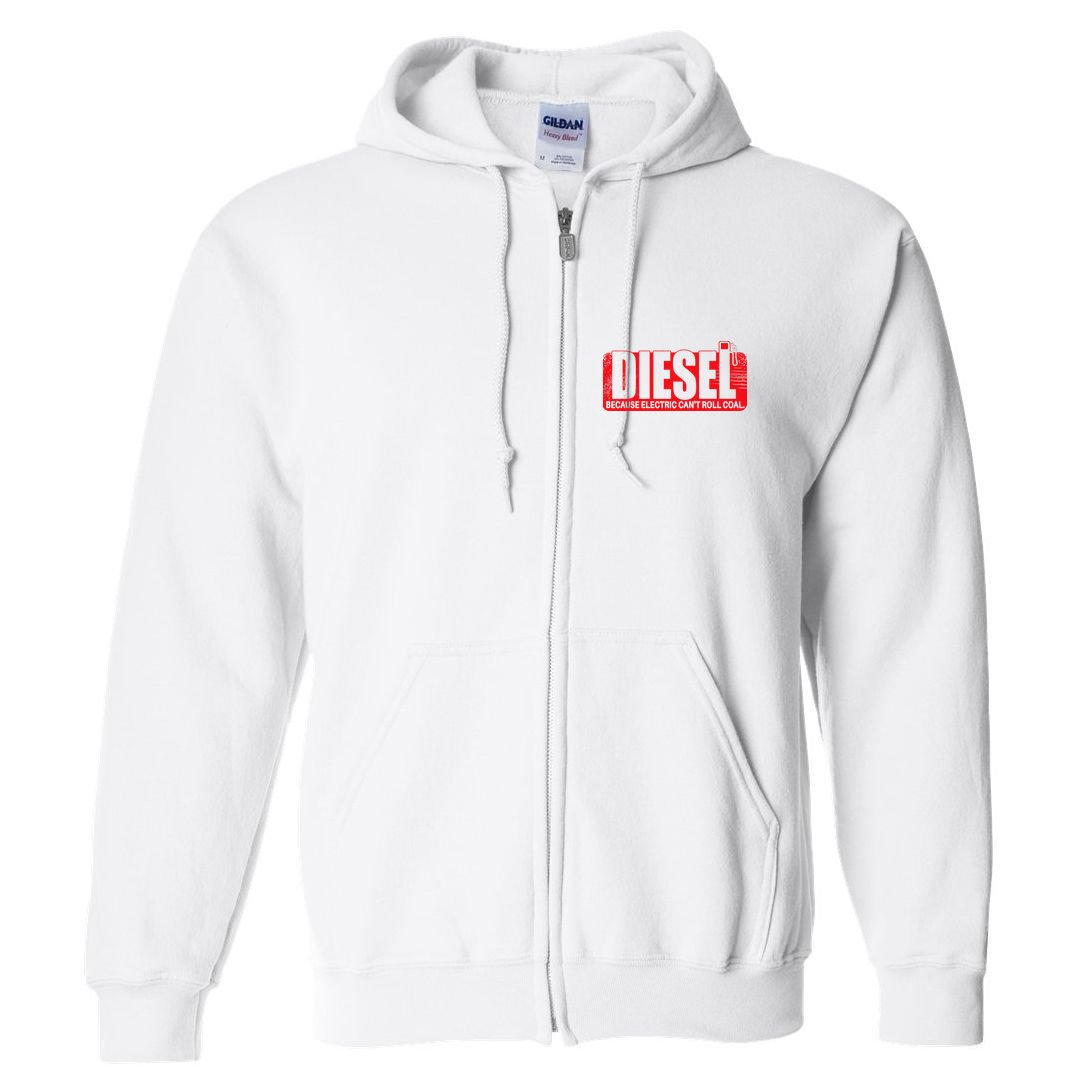 Diesel Because Electric Cant Roll Coal Truck Full Zip Hoodie
