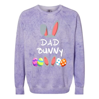 Dad Bunny Easter Gift Group Matching Family Easter Eggs Gift Colorblast Crewneck Sweatshirt