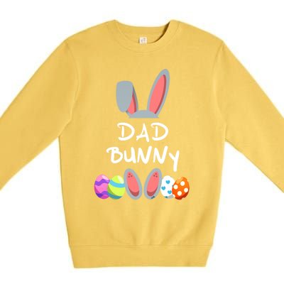 Dad Bunny Easter Gift Group Matching Family Easter Eggs Gift Premium Crewneck Sweatshirt